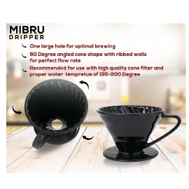 Buy MIBRU V60 Ceramic Drip Funnel Size 02 Black in Saudi 2