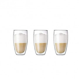 Buy MIBRU Coffee Glass Vaccum Cup 350ml 3Pcs Set Double Wall 2