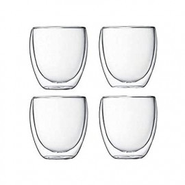 MIBRU Coffee Glass Vaccum Cup 350ML 4Pcs Set Double Wall Glass for Espresso Turkish Tea Arabic Coffee Glass 2
