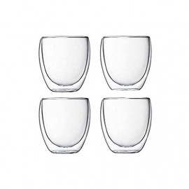MIBRU Coffee Glass Vaccum Cup 250ML 4Pcs Set Double Wall Glass for Espresso Turkish Tea Arabic Coffee Glass 2