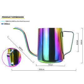 MIBRU Coffee drip pitcher made of stainless steel with a small spout and a long neck for pouring coffee Aurora 350ml 2