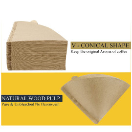 MIBRU Coffee V60 Paper Filter Brown 100PCS WIith Box/6 Boxes 600PCS 2