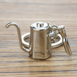 MIBRU Coffee keychain drip pot silver