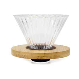 Buy MIBRU Glass With Olive Wood V60 Dripper size 02 in Saudi