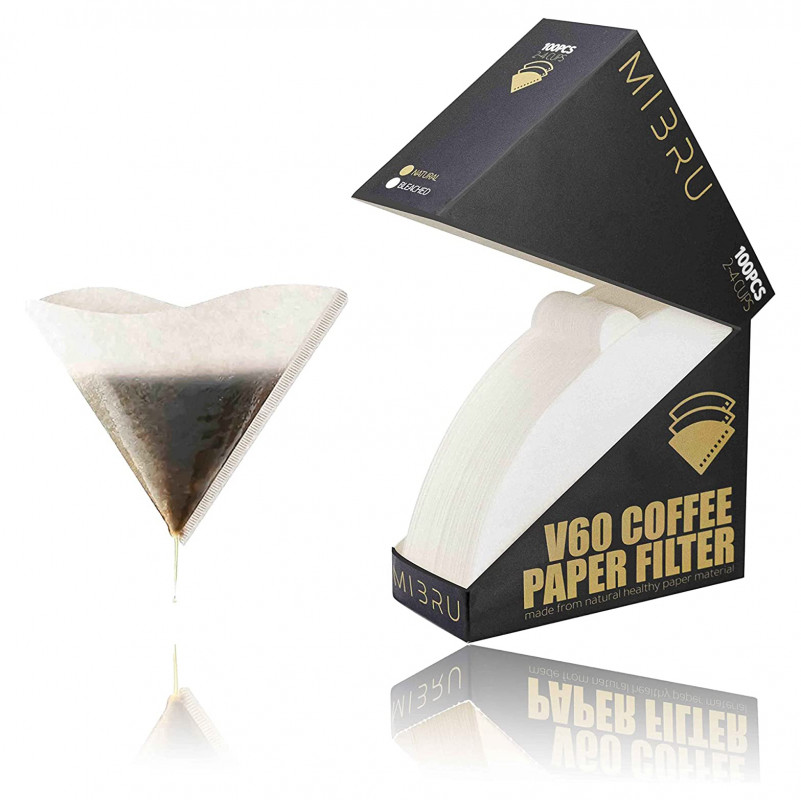 MIBRU GATER V60 Coffee Paper Filters 24 CUPS 100pcs Per Bag Barista Coffee Accessories Maker