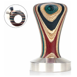 MIBRU Coffee Machine Espresso Tamper 51mm Wooden Handle Palm Powder Bean Hammer Flat Stainless Steel Pressing Tool for Portafilt