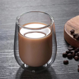 كوب بجدار زجاجي مزدوج مفرغ عازل للحرارة سعة 300 مل 2