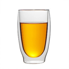 MIBRU Double Wall Glass for Espresso Turkish Tea Arabic Coffee Thermo Insulated Glass Demitasse Cups Mugs 400ml