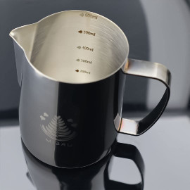 MIBRU Stainless Steel Espresso Coffee Pitcher Barista Kitchen Home Craft Scale Latte Milk Frothing Jug Black With Logo 600ml 2