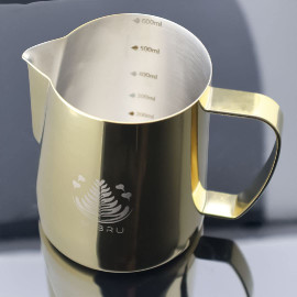 MIBRU Stainless Steel Espresso Coffee Pitcher Barista Kitchen Home Craft Scale Latte Milk Frothing Jug Gold With Logo 600ml 2