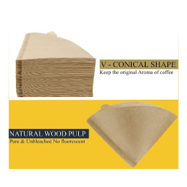 MIBRU Coffee Filter V60 Cone  2-4 Cups Size 02 Natural Coffee Unbleached Paper Pour Over Drippers Coffee Filter V02 200pcs v60 2