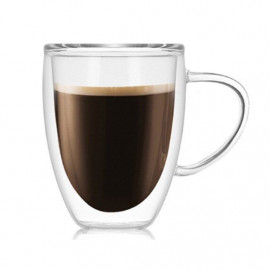 MIBRU Double Layer Glass Coffee Cup Heat Resistant 350ml