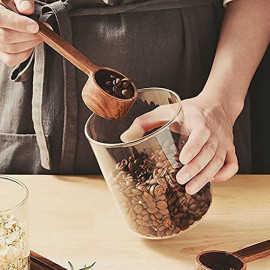 MIBRU Coffee Wooden Spoon Dark Wooden Coffee Spoon, Coffee Bean Spoon, Long Handle, Kitchen Home Baking Tool 2