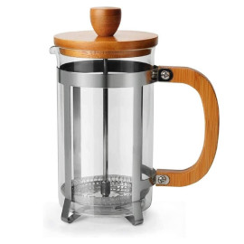 MIBRU bamboo heatproof handgrip glass french press moka coffee pot coffee and tea filter