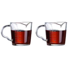 Buy Set of 2 Glass Measuring Cup with Handle 70ml Suitable for