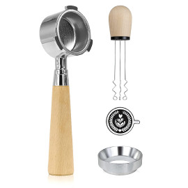 Professional Espresso Set of 4 Pieces, Size 51mm, Suitable for De'Longhi Machines and Similar Machines, with Zigzag Coffee Needl