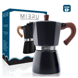 MIBRU Coffee Moka Pot Coffee Maker 150ml Black 2