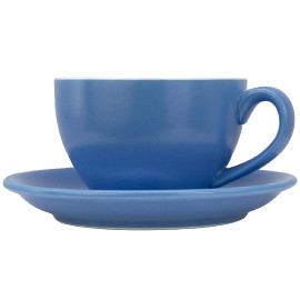 MIBRU Ceramic Coffee Cup With Plate Perfect for Single or Double Espresso Cappuccino Latte and Tea Blue 150ml 2