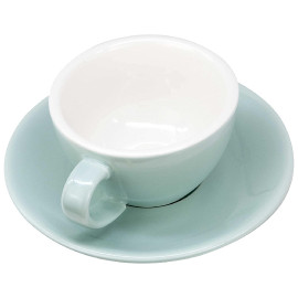 MIBRU Ceramic Coffee Cup With Plate Perfect for Single or Double Espresso Cappuccino Latte and Tea Sky Blue 150ml 2