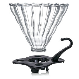 MIBRU V60 Glass Dripper Made of High Fired Glass Material Pour Over Coffee Maker Slow Brewing Home Office Cafe Strong Flavour Br