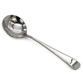 MIBRU Coffee Barista Cupping Spoon Silver Stainless Steel Heavy Duty Deep Soup Spoon Large Serving Spoon Ramen Spoon