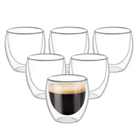 MIBRU Double Wall Glass for Espresso Turkish Tea Arabic Coffee Glass Perfect for Latte Cappuccino Americano Bubble Tea Demitasse 2