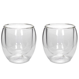 MIBRU Double Wall Glass for Espresso Turkish Tea Coffee Glass Set of 2 Perfect for Latte Cappuccino Americano 240ml 2