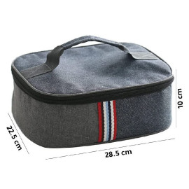 Buy Mibru Accessories Oval Travel Bag - Dark Greyred in Saudi 2
