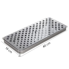 قاعدة رينزر بدون تصريف مقاس 40x19x3 سم قاعدة من الستانلس ستيل 2