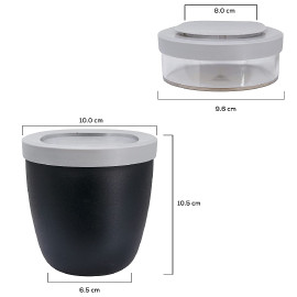 MIBRU Dual level food container for travel black 2
