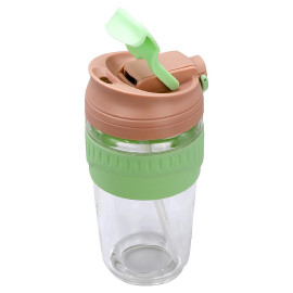 MIBRU Coffee Glass Cup Rubber Holder 550ML (Green) 2