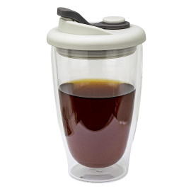 MIBRU Coffee vaccum glass thermo cup 350ml gray