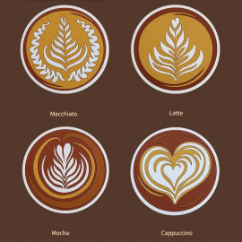 MIBRU 4 Piece Coffee Coaster Set Ceramic Coffee Mugs Coffee Mugs Espresso Cappuccino Latte Art for Espresso Cooker, Coffee Table 2