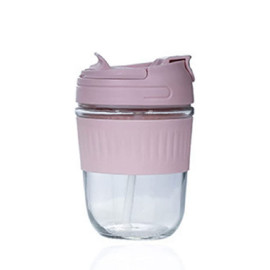 Buy MIBRU Reusable Glass Cup For Coffee & Juice Mug Shaker with 2