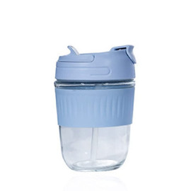 Buy MIBRU Reusable Glass Cup For Coffee & Juice Mug Shaker with 2