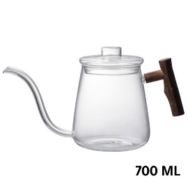 MIBRU 700ml Glass Coffee Tea Pot Gooseneck Drip Kettle Swan Neck Thin Mouth Long Mouthed Pot Coffee Maker Home Teapot Coffee Dri 2