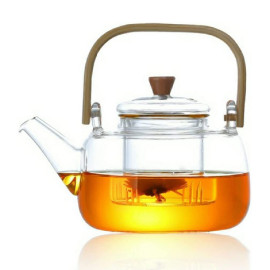 Heat Resistant Glass Teapot Clear Tea Pot with Infuser for Flower Chinese Puer Tea Portable Tea Kettle herbal glass jug 1000ml 2