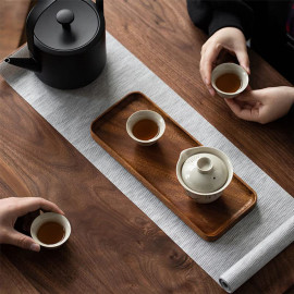 Coffee Wood Serving Tray 30x12x2cm Serve Tea Coffee or Breakfast in Bed Classic Wooden Decorative Serving Tray 2