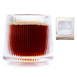 Glass With Walnut Base Clear 7x7.3cm 145ml 2