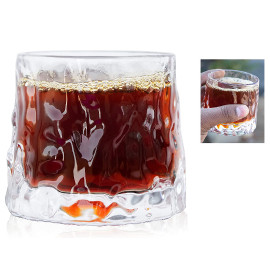 Glass With Walnut Base Clear 7x7.3cm 145ml 2