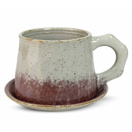 Buy Coffee ceramic cup with plate 230ml in Saudi Arabia