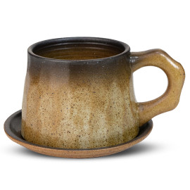 Buy Coffee ceramic cup with plate 230ml in Saudi Arabia