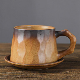 Buy Coffee ceramic cup with plate 230ml in Saudi Arabia 2