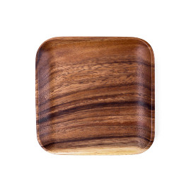 Coffee wood serving tray 16.5x16.5cm