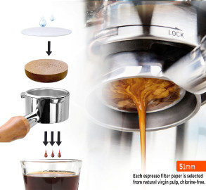 Coffee espresso paper filter 51mm 2