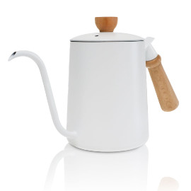 Coffee dripper pot wood handle 600ml white