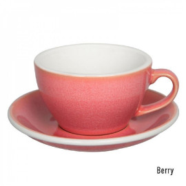 LOVERAMICS Egg Flat White Cup 150ml & Saucer berry