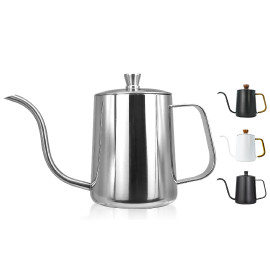 Coffee drip pot 600ml w/lid silver
