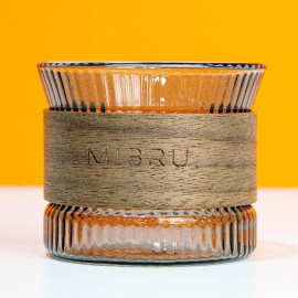 Coffee glass cup wooden ring holder small 130 ml Clear 2
