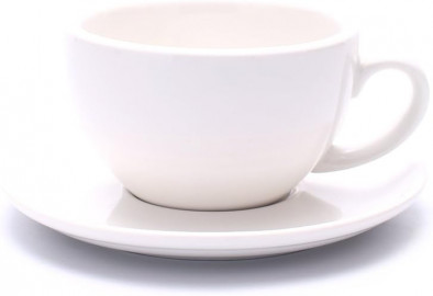 Ceramic Coffee Cup With Plate Perfect for Single or Double Espresso Cappuccino Latte and Tea 150ml white